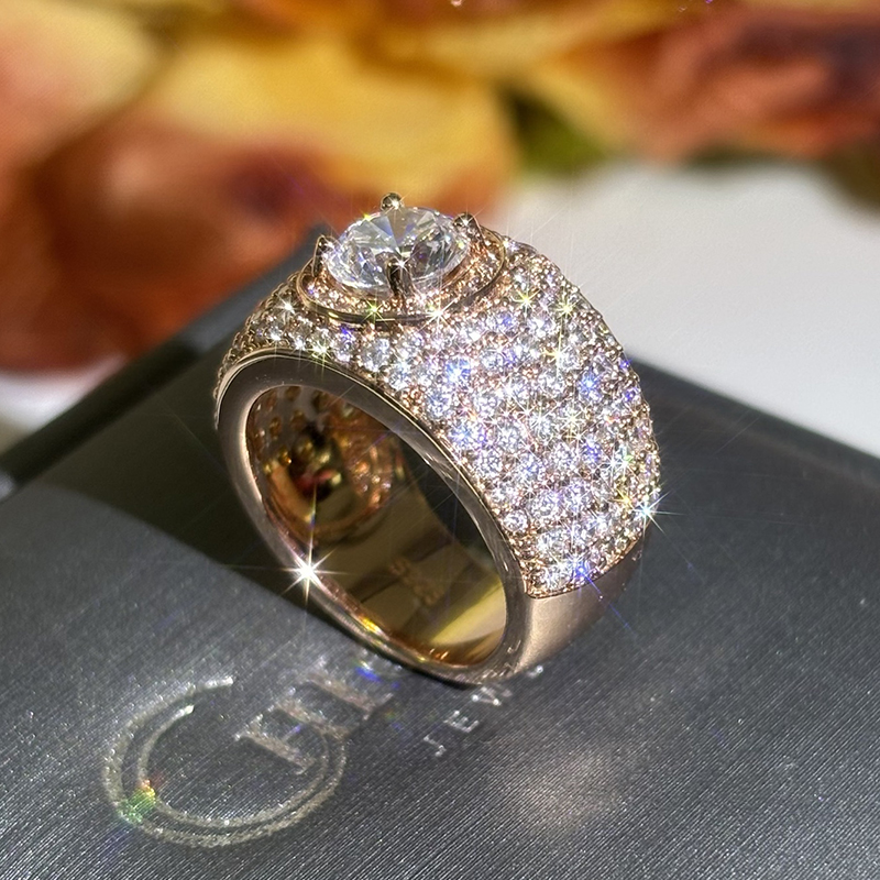 2ct Round Cut White Sapphire Full Diamond Halo Engagement Ring