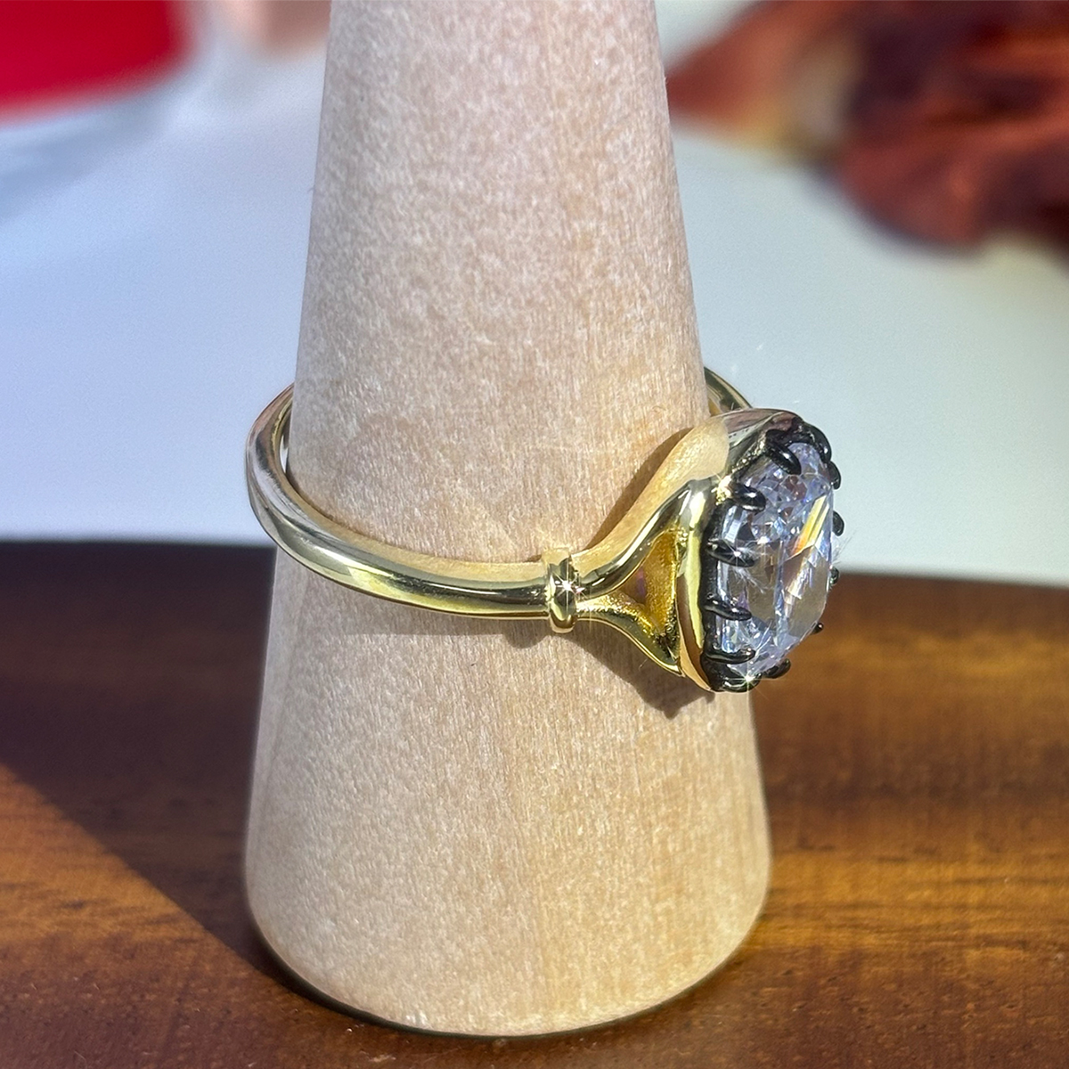 Vintage Design 3ct Cushion Cut White Sapphire Engagement Ring