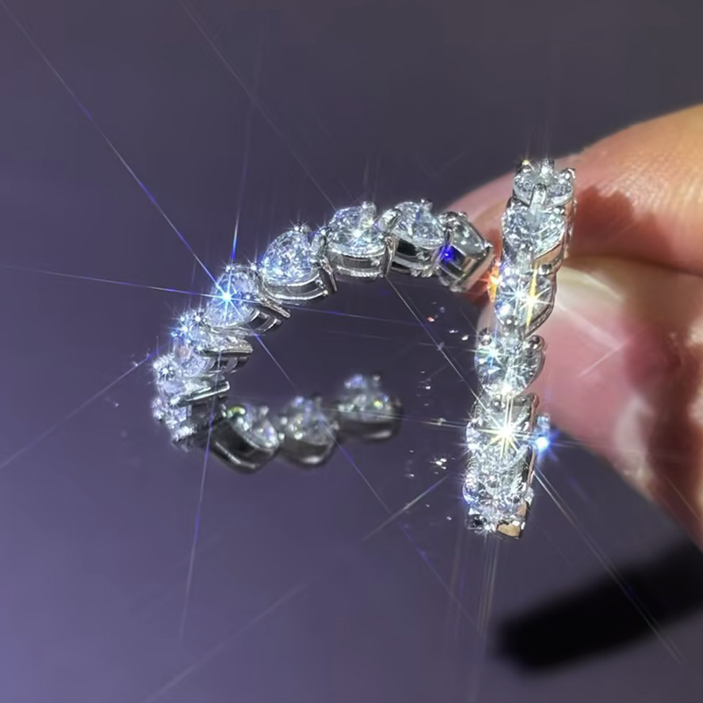 Heart Cut White Sapphire Hoop Earrings