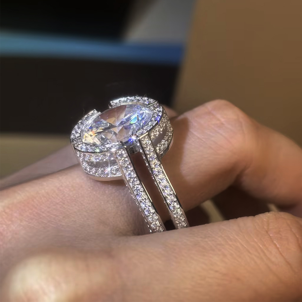 5ct Round Cut White Sapphire Cocktail Ring