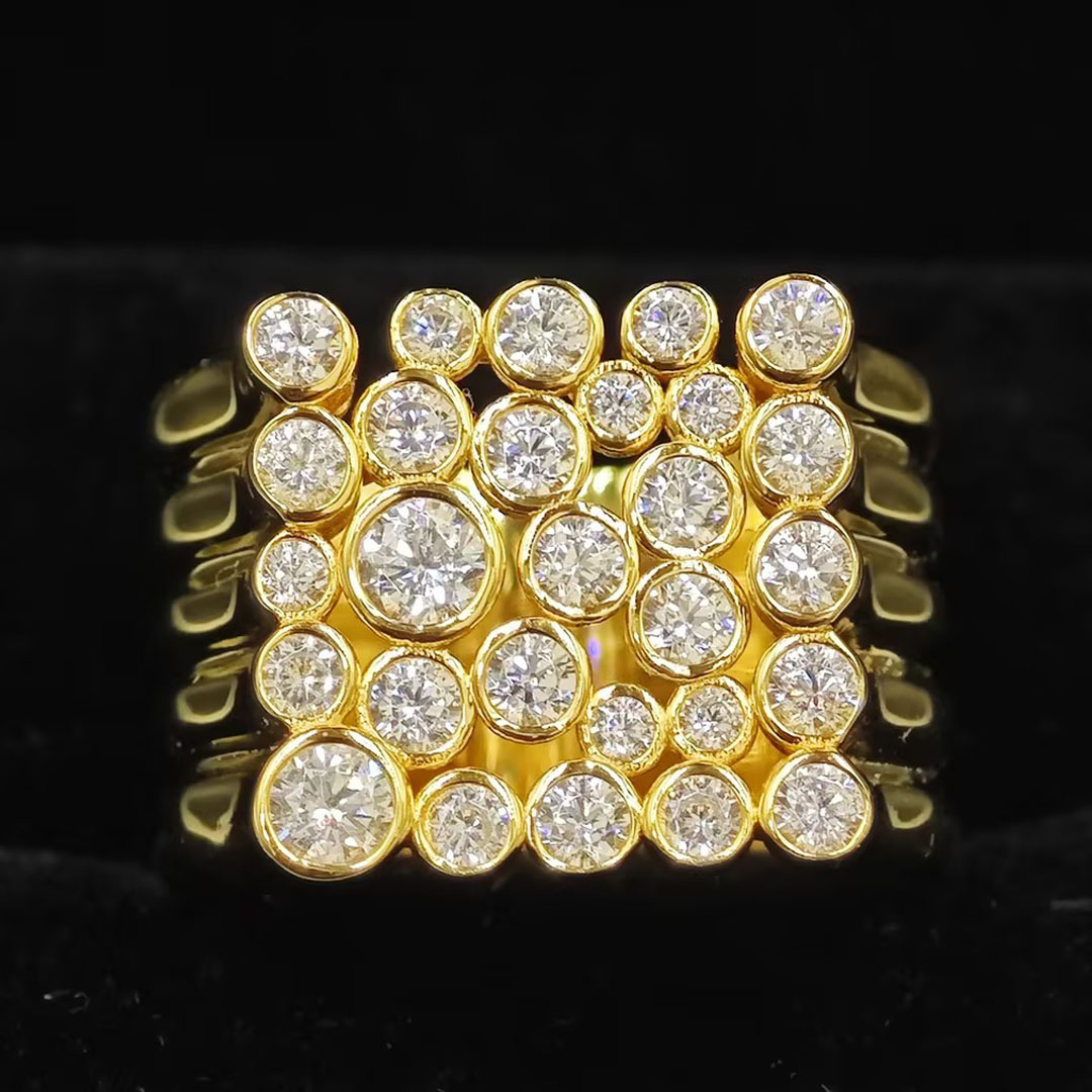 2.25ct Round Cut White Sapphire Men's Band