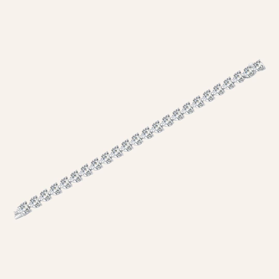 Heart Cut White Sapphire Tennis Chain Bracelet 