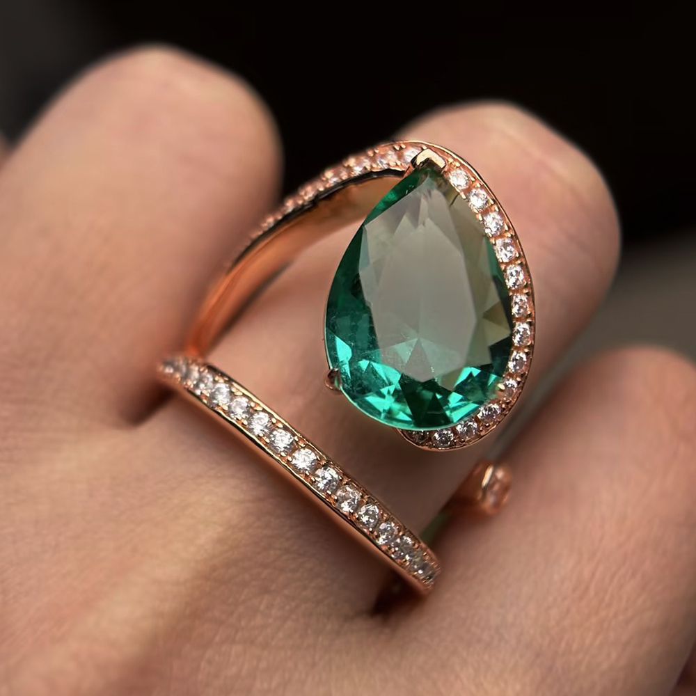 3ct Pear Cut Paraiba Tourmaline Ring