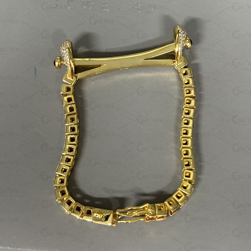 Princess Cut Rainbow Sapphire Tennis Bracelet