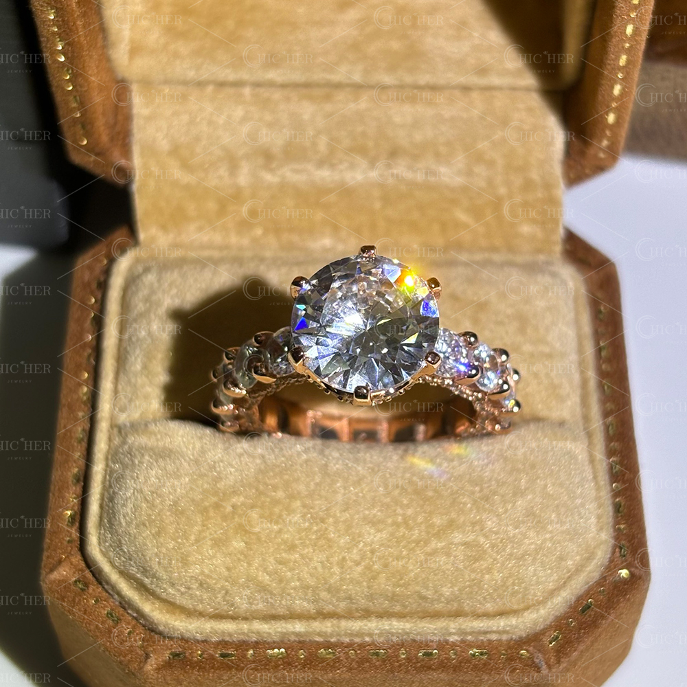 2ct Round Cut White Sapphire Engagement Ring