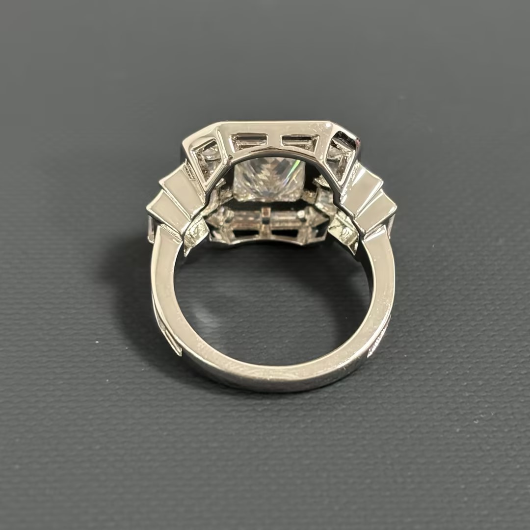 4.5ct Emerald Cut White Engagement Ring