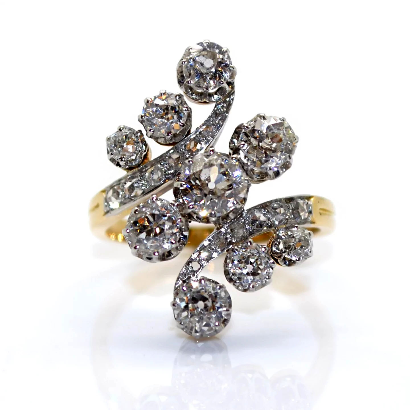 9.25ct Art Deco Design White Sapphire Cocktail Ring