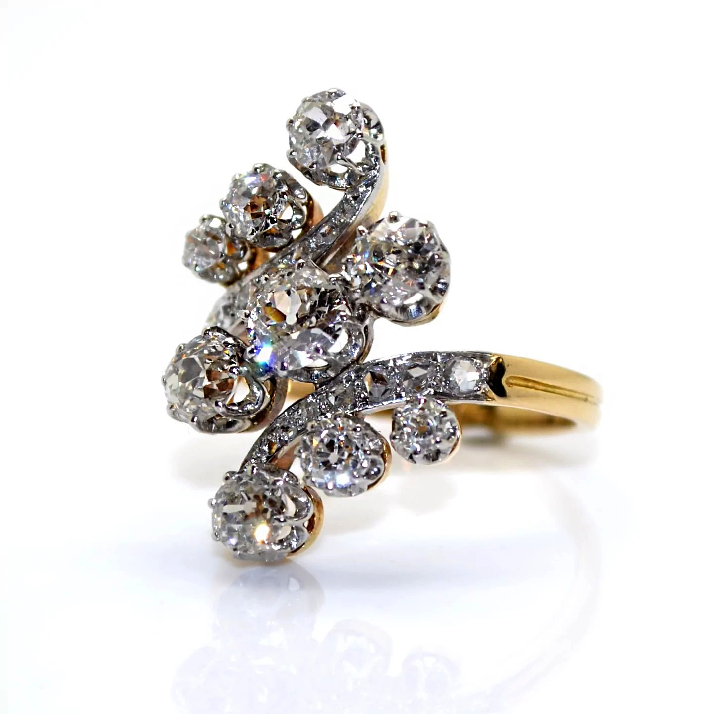 9.25ct Art Deco Design White Sapphire Cocktail Ring