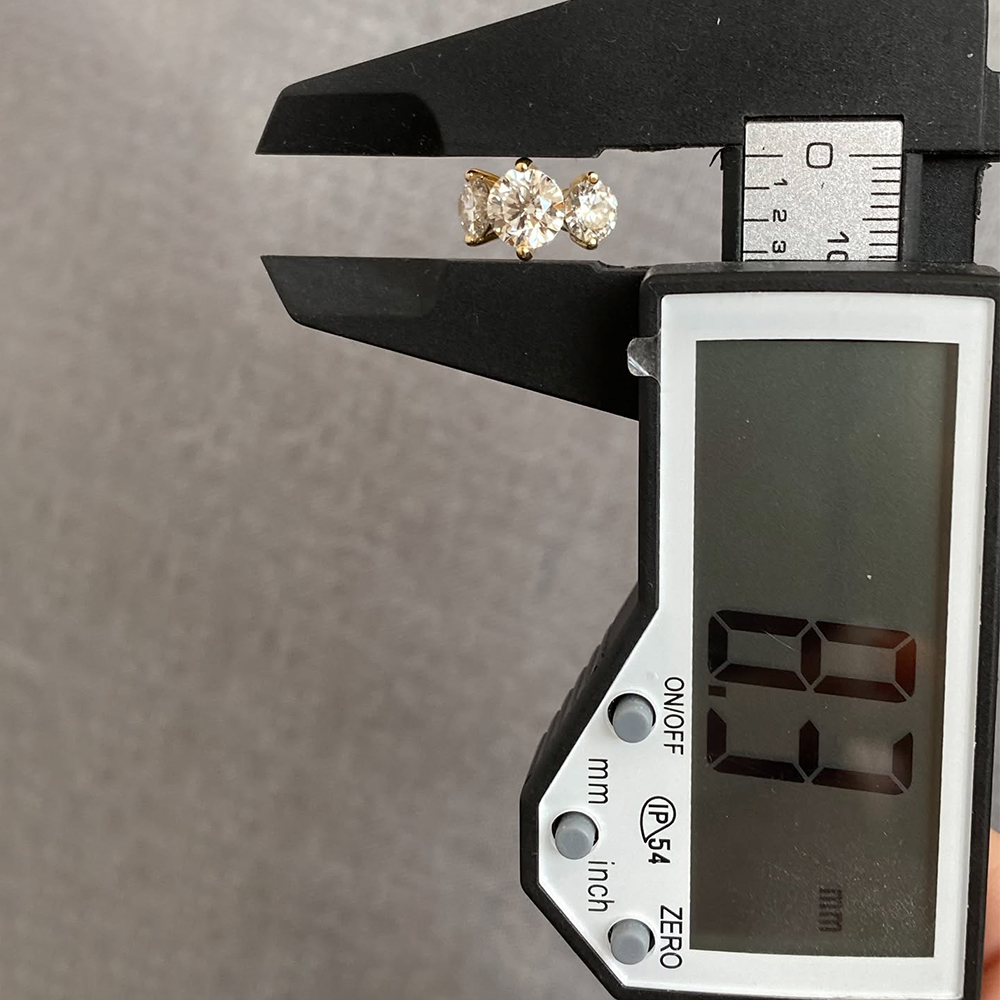 Round Cut White Sapphire Three Stone Hoop Earrings