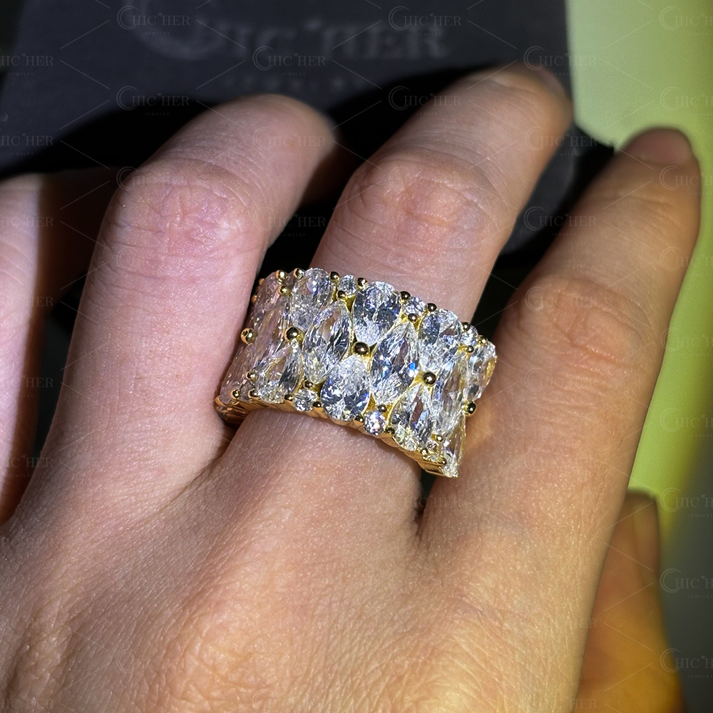 Hip Hop 4.55ct White Sapphire Men's Band