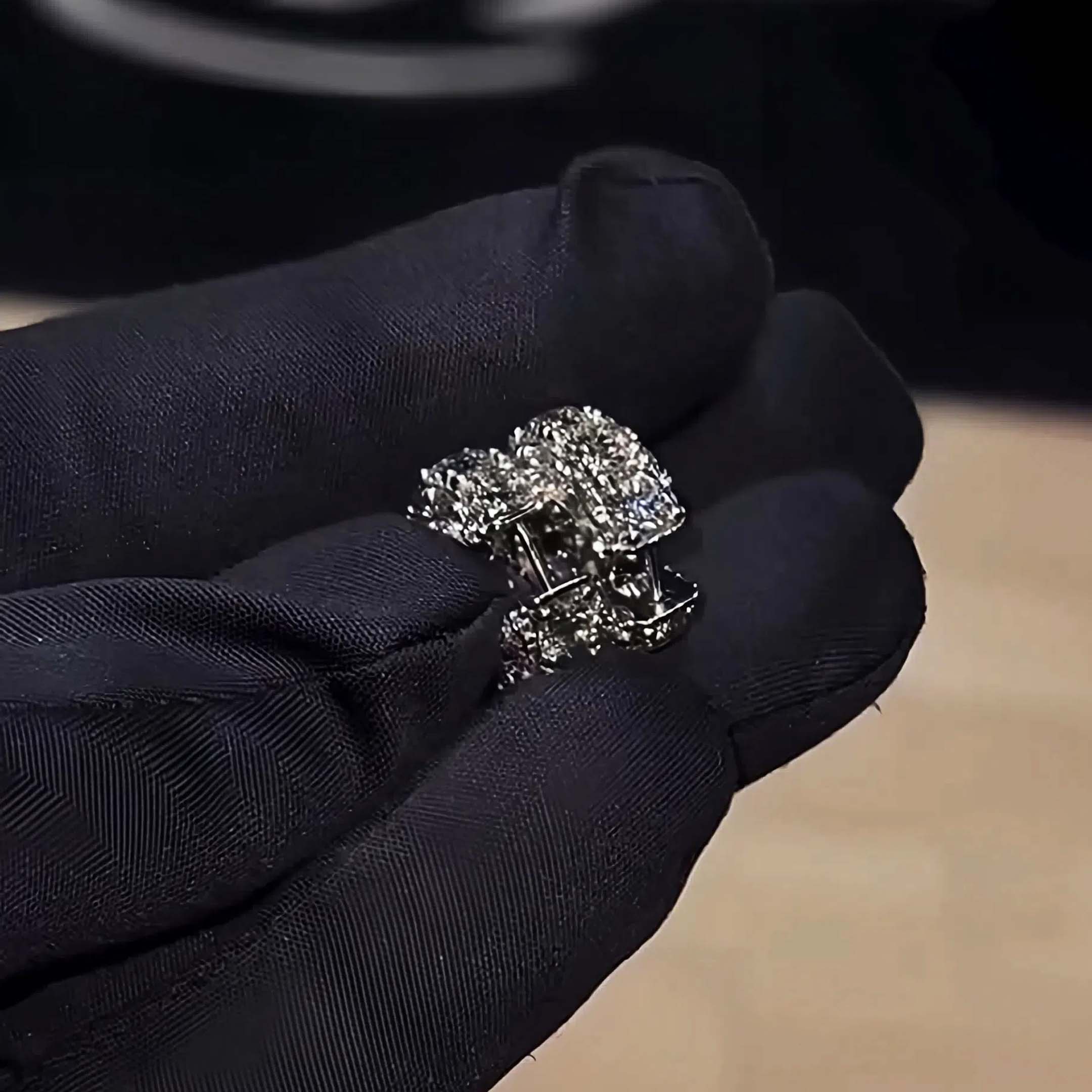 Fashion Round Cut White Sapphire Hoop Earrings