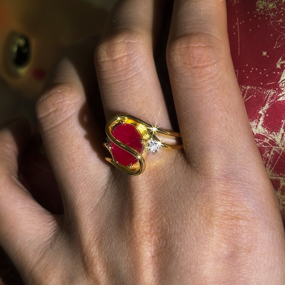 2ct Oval Cut Ruby Sapphire Engagement Ring