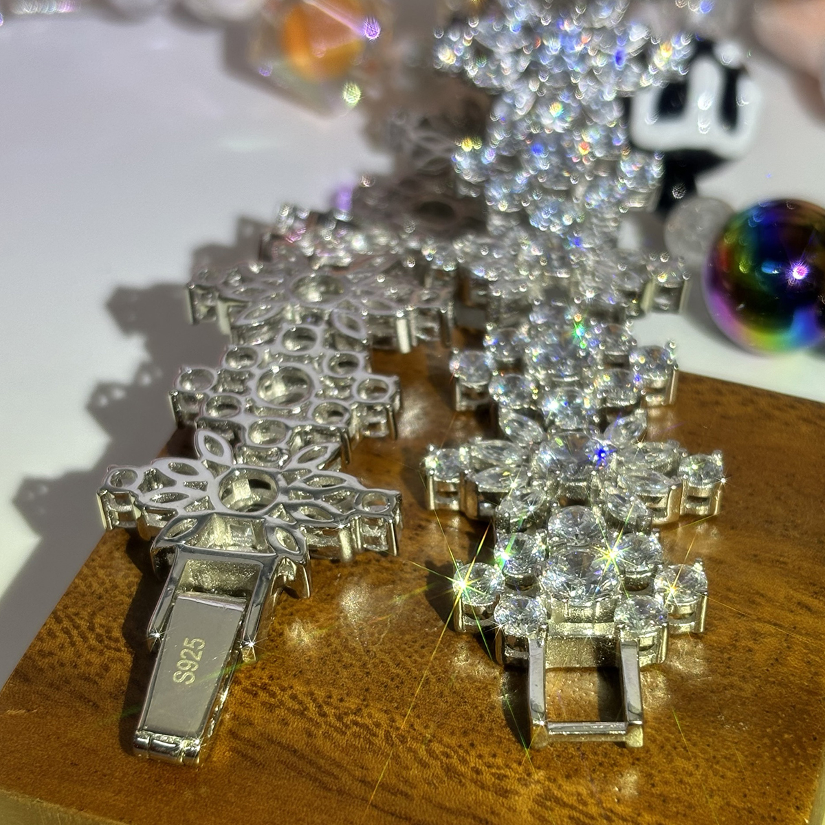 Art Deco Round&Marquise Cut White Sapphire Bracelet