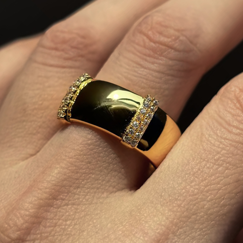 The Aura Case - White Sapphire Statement Band Ring