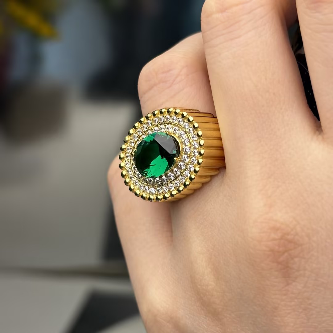 Original Design - 3ct Oval Cut Emerald Sapphire Engagement Ring