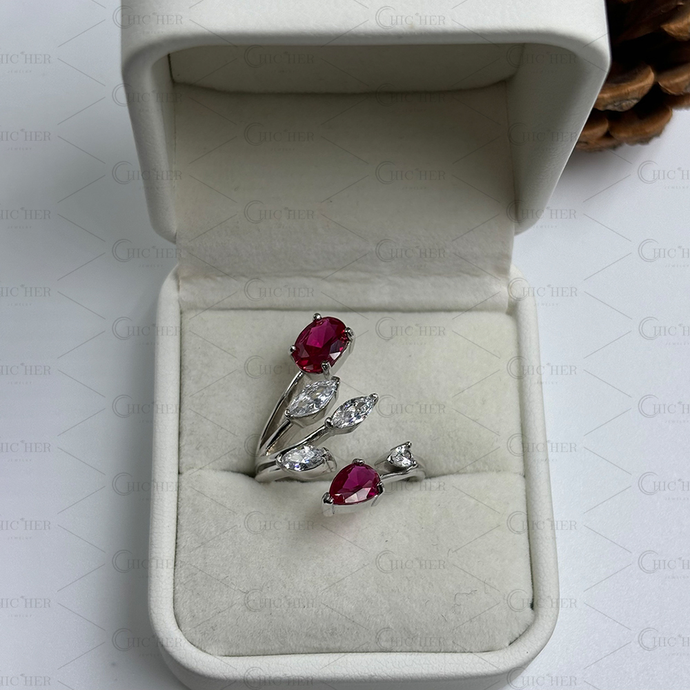 4.75ct Fashion leaf Design Ruby Ring