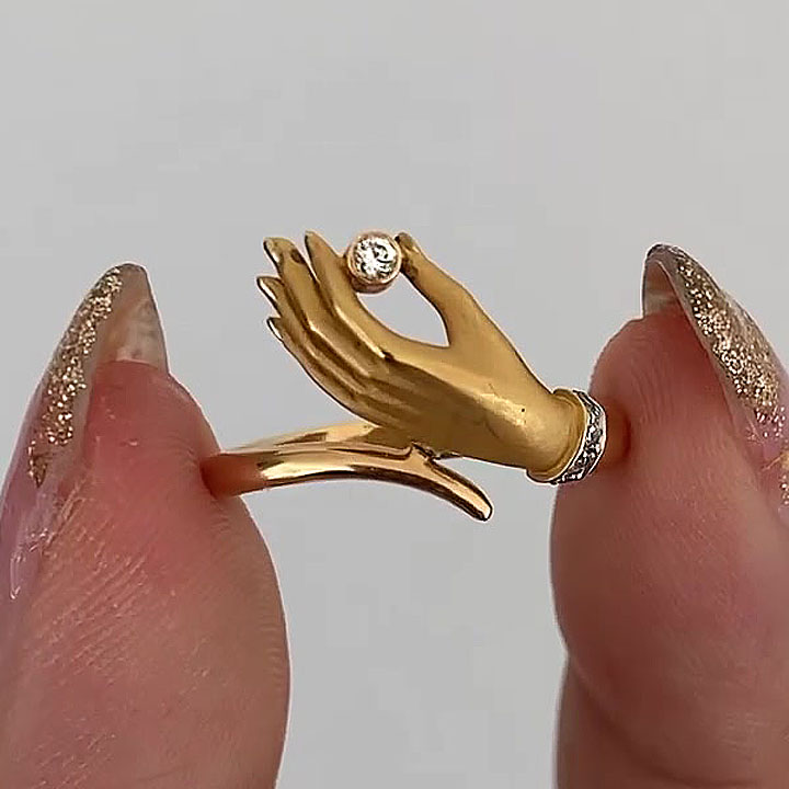 Fashion Art Design Love Hands Ring/1pcs