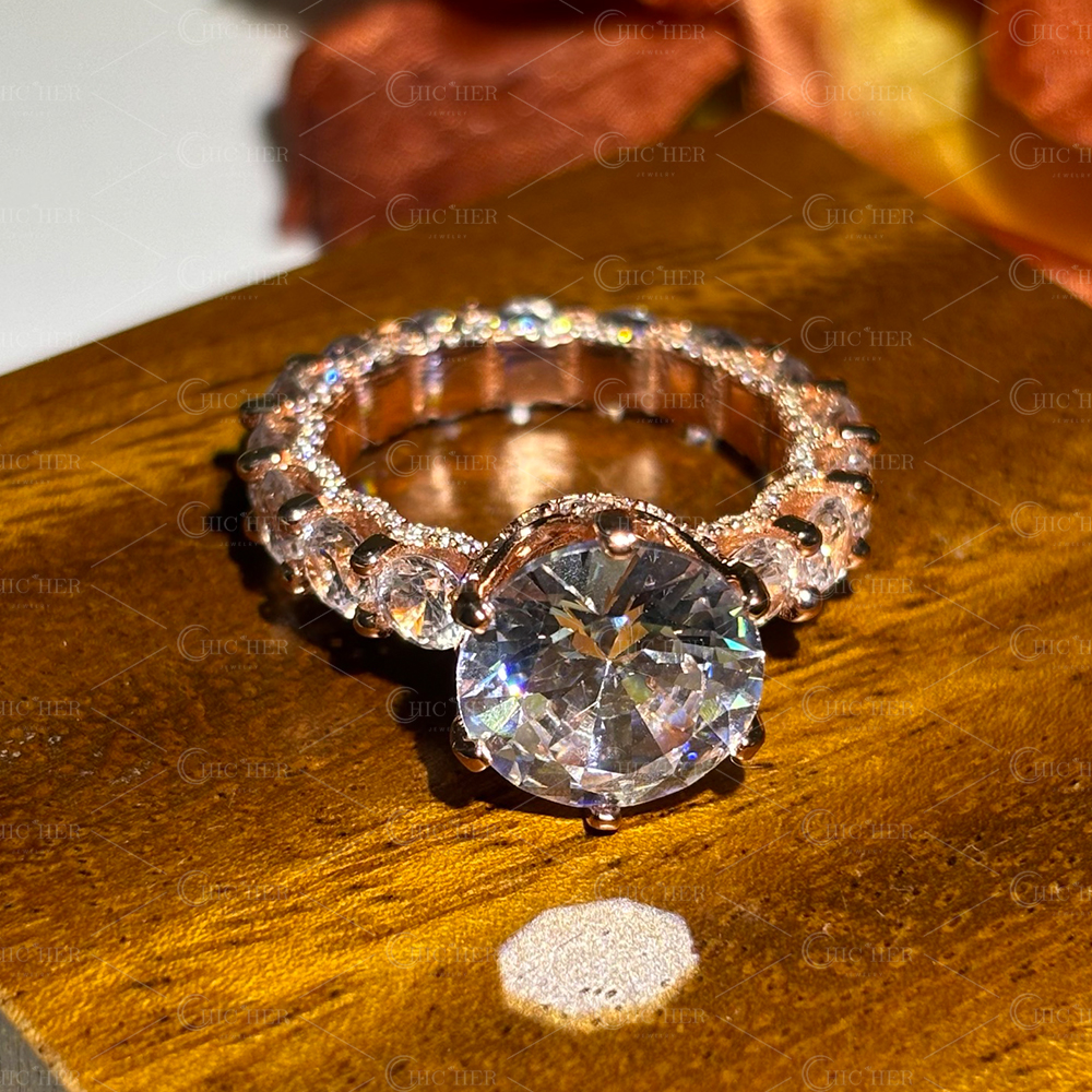 2ct Round Cut White Sapphire Engagement Ring