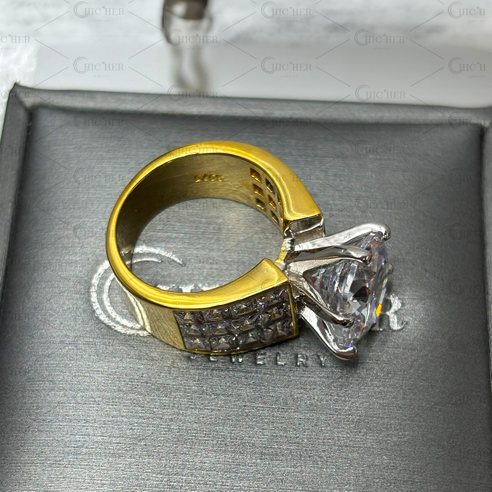 Invisible Setting 3ct Round Cut White Sapphire Engagement Ring