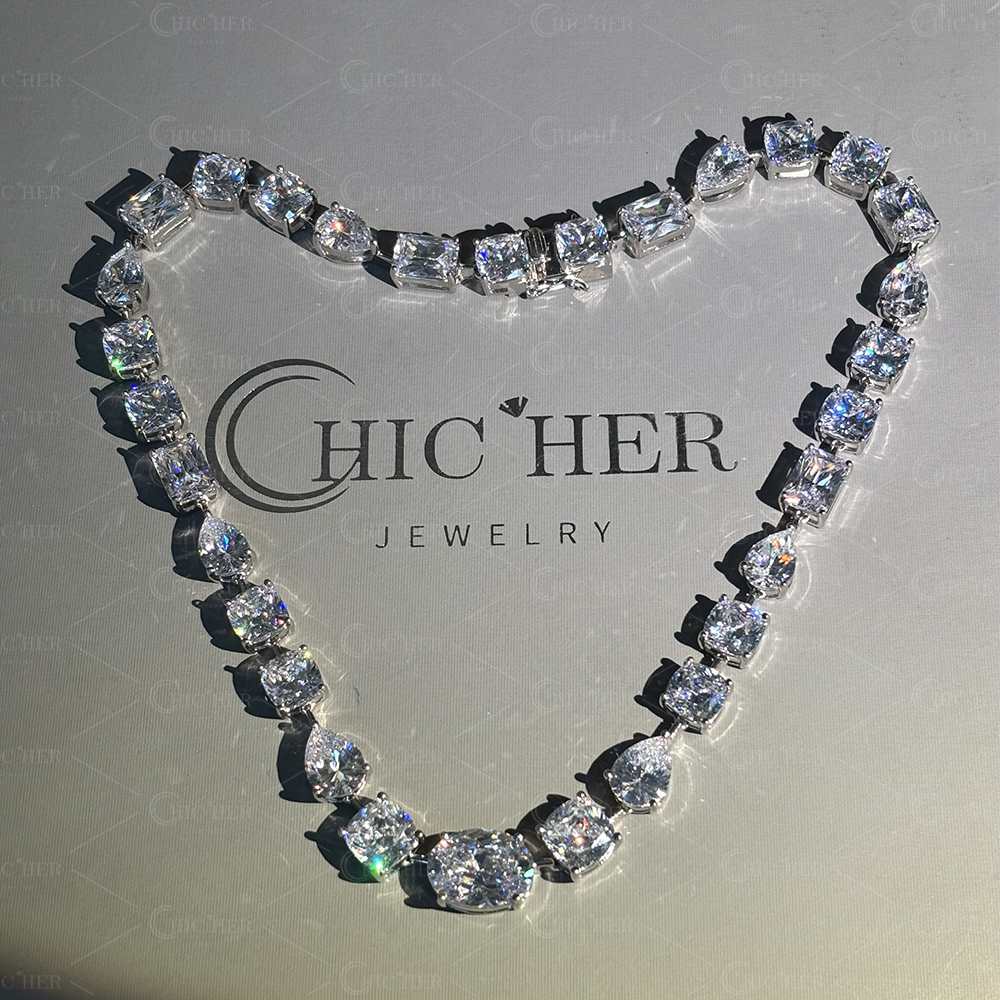 Multi-Cut White Sapphire Men's Necklace