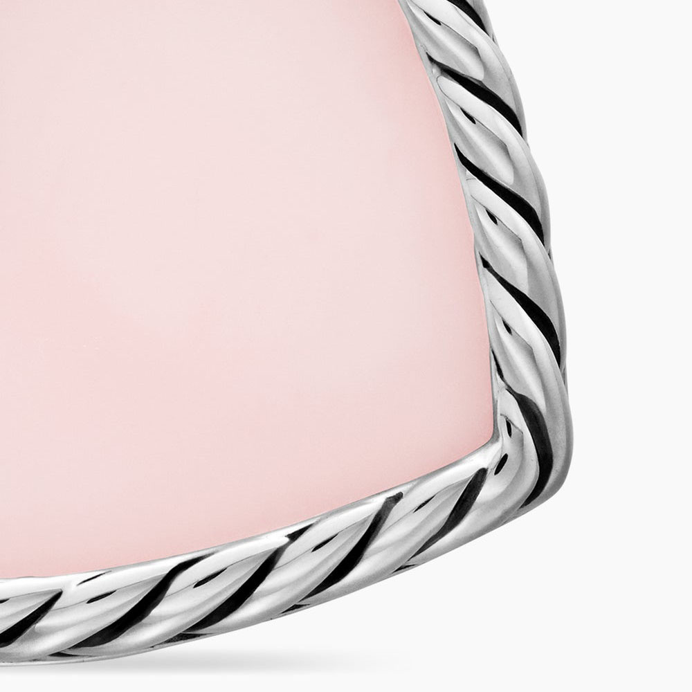 Pink Opal&Diamond Heart Shape Pendant Necklace