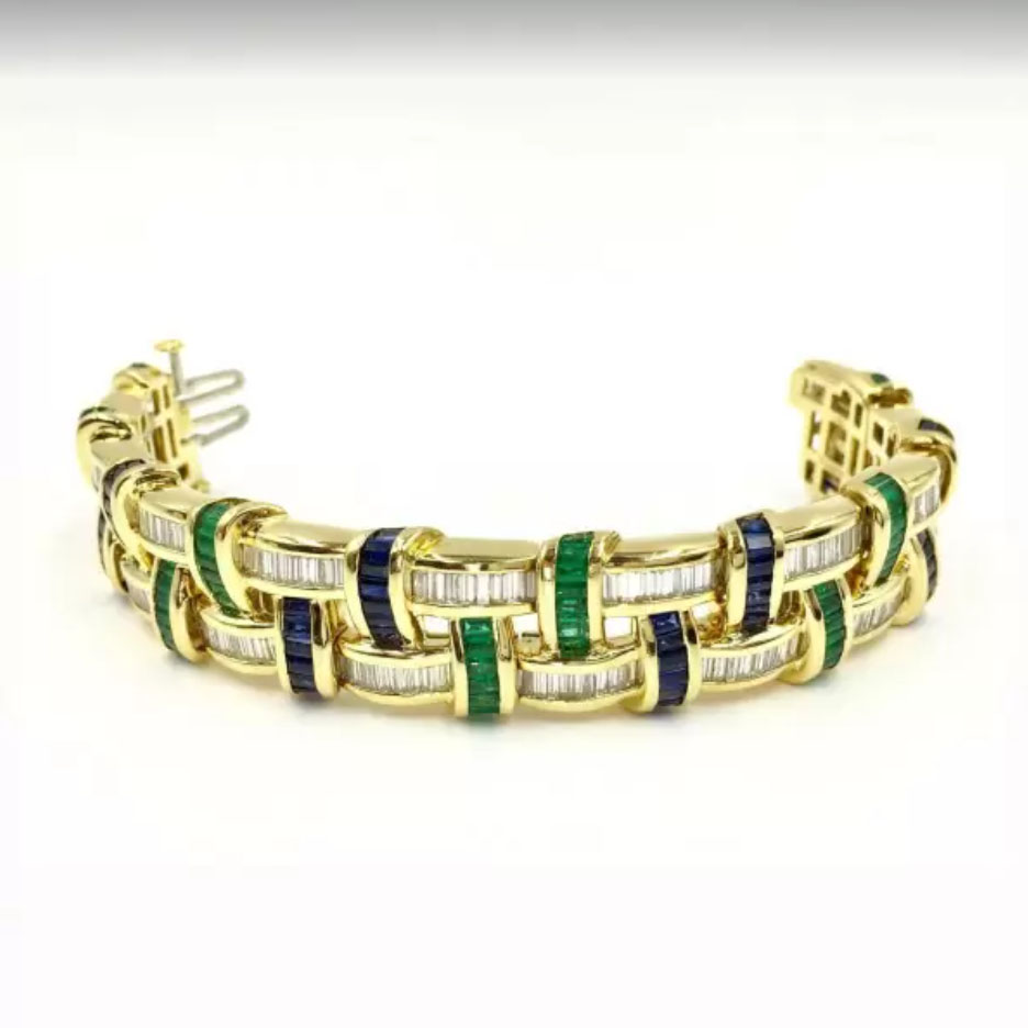 Fashion Emerald Cut Multi-color Gemstone Bracelet