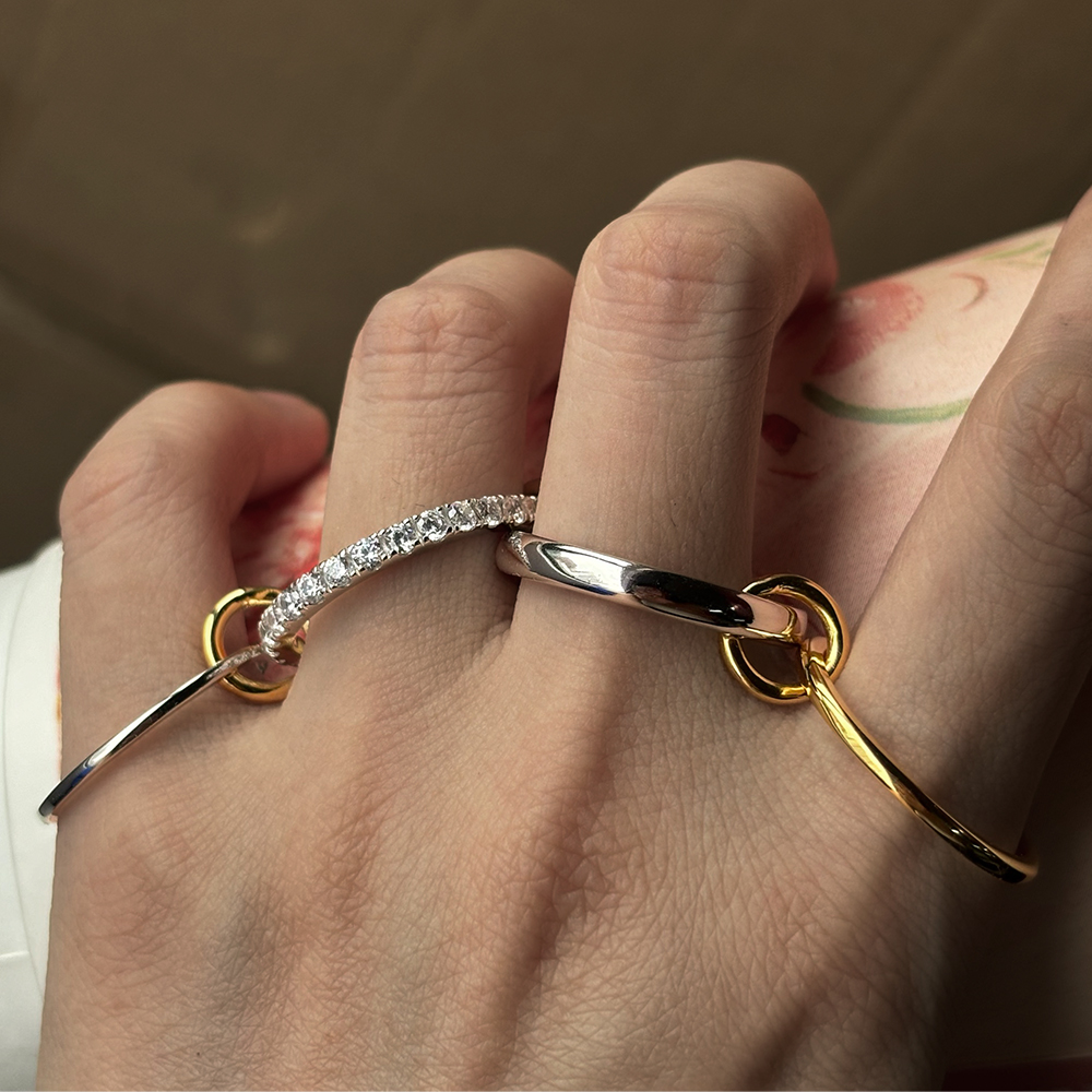 1.05ct Round Cut White Sapphire Stacking Rings