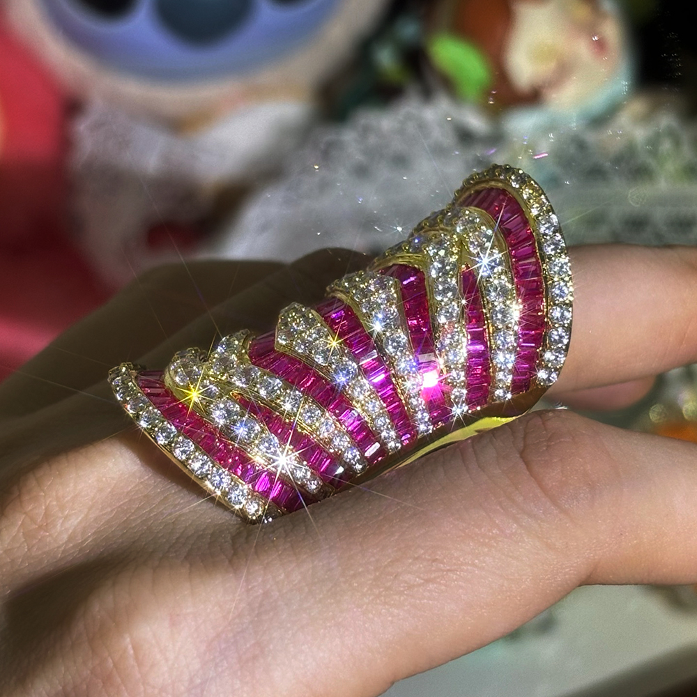 Magnificent 9.77ct Multi-cut Ruby Sapphire Cocktail Ring