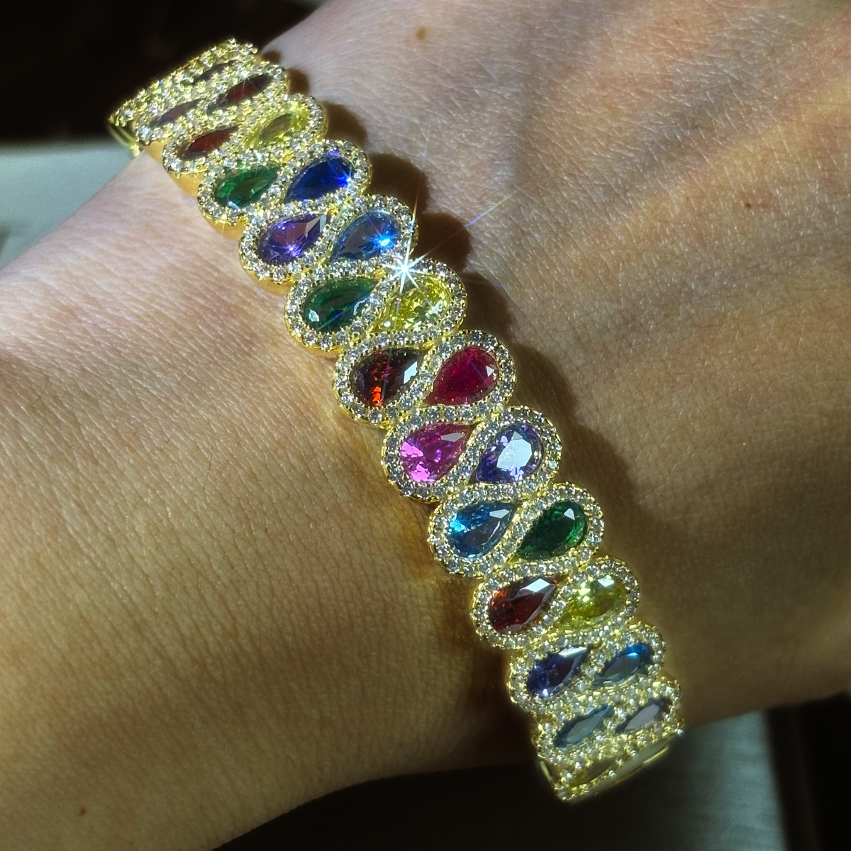 Pear Cut Multi-Gemstone Bracelet