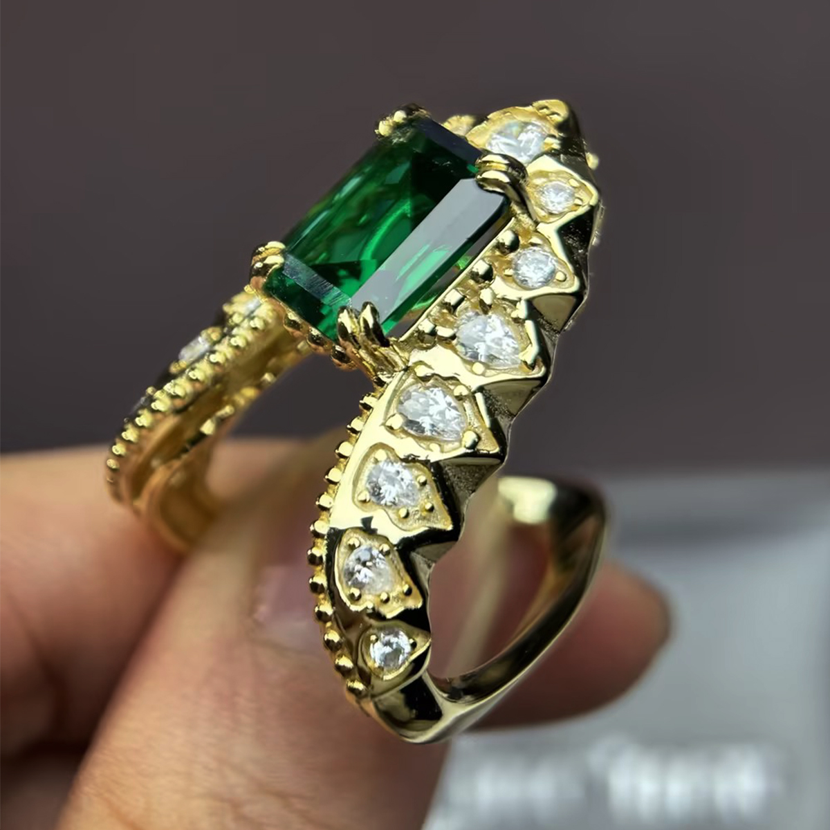 Emerald Cut Emerald Sapphire VANKI Ring