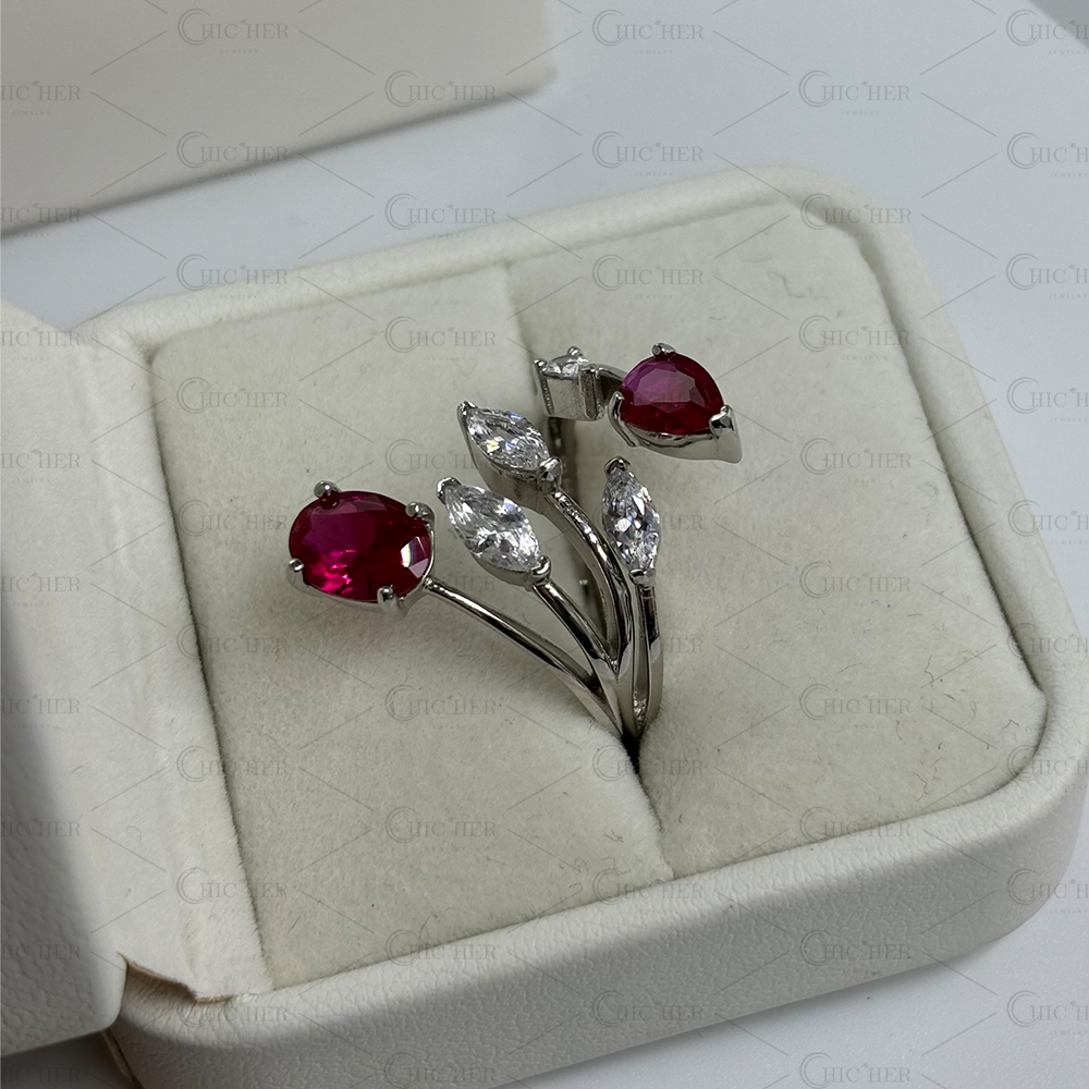 4.75ct Fashion leaf Design Ruby Ring