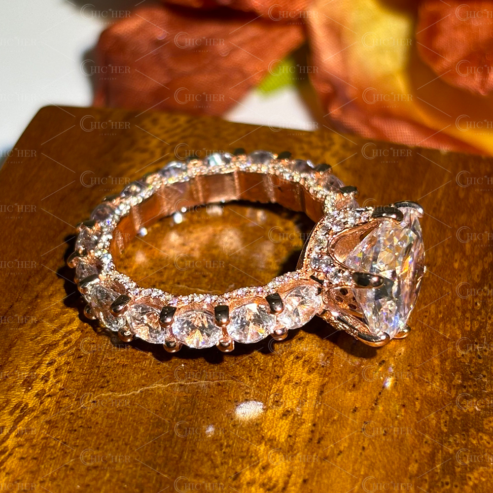 2ct Round Cut White Sapphire Engagement Ring