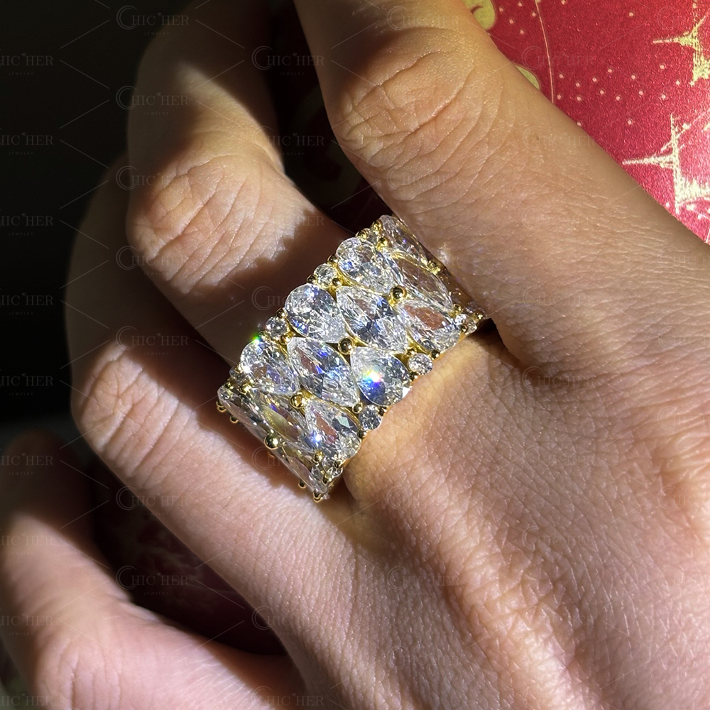 Hip Hop 4.55ct White Sapphire Men's Band