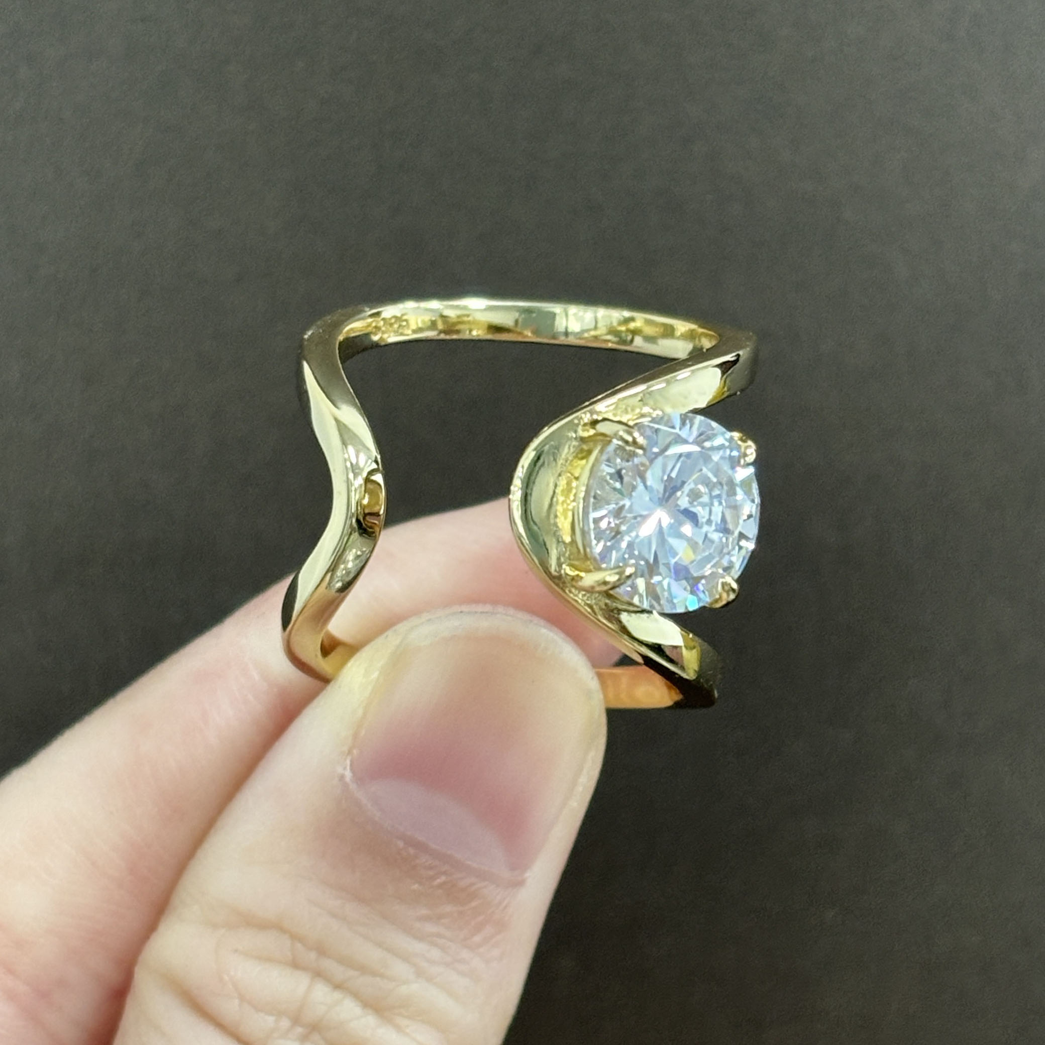 2ct Round Cut White Sapphire Engagement Ring