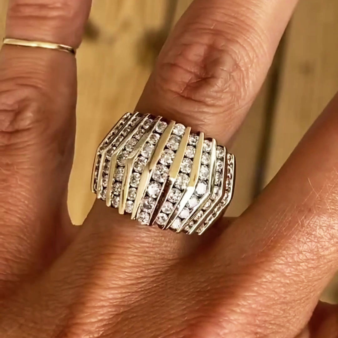 4ct Round Cut White Sapphire Channel Setting Ring