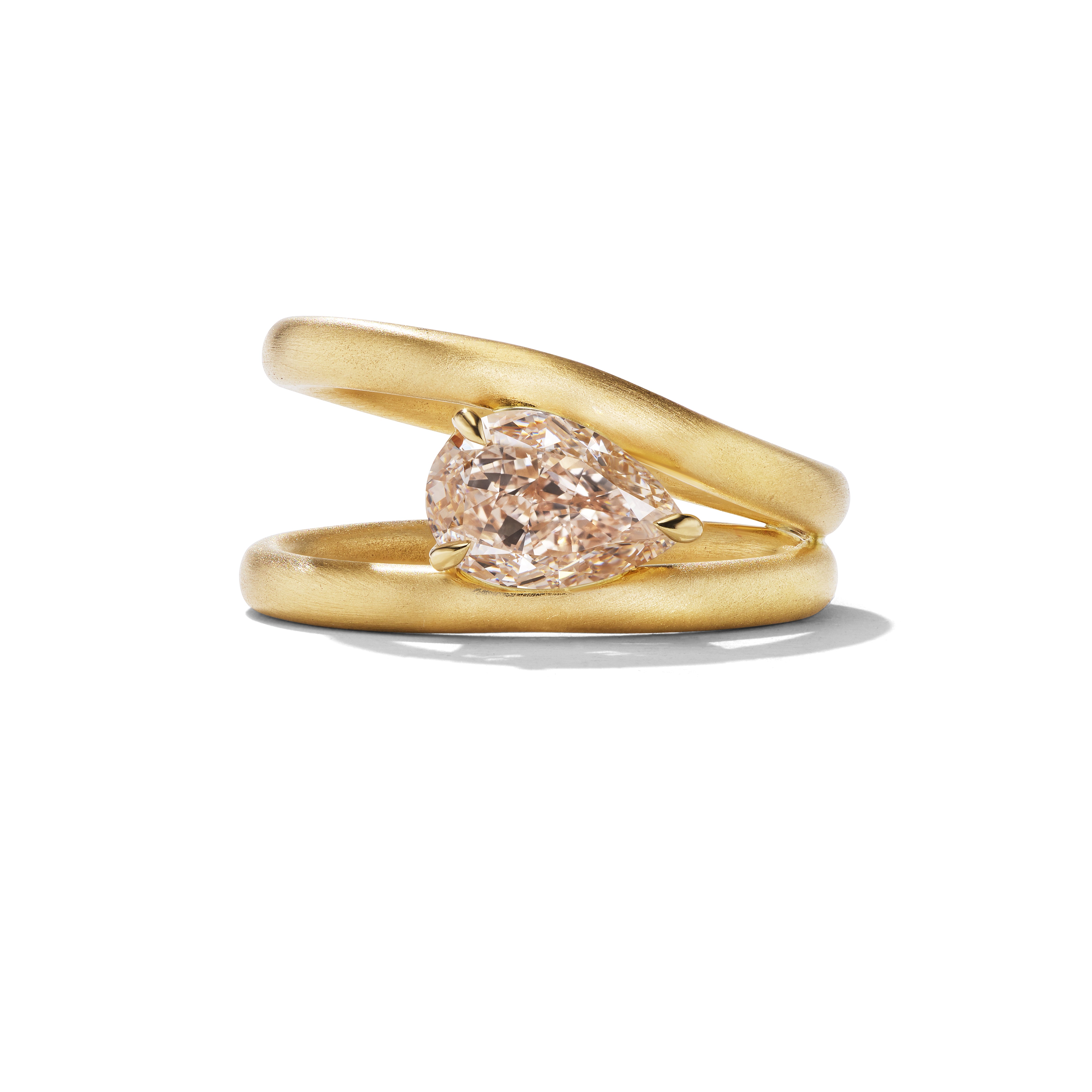 1.5ct Three-prong Setting Pear Cut White Sapphire Engagement Ring