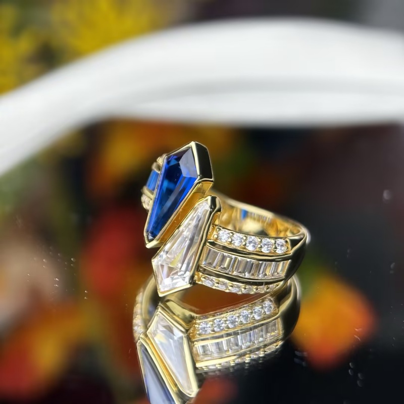 Original Design - Tol et Moi Blue & White Sapphire Engagement Ring