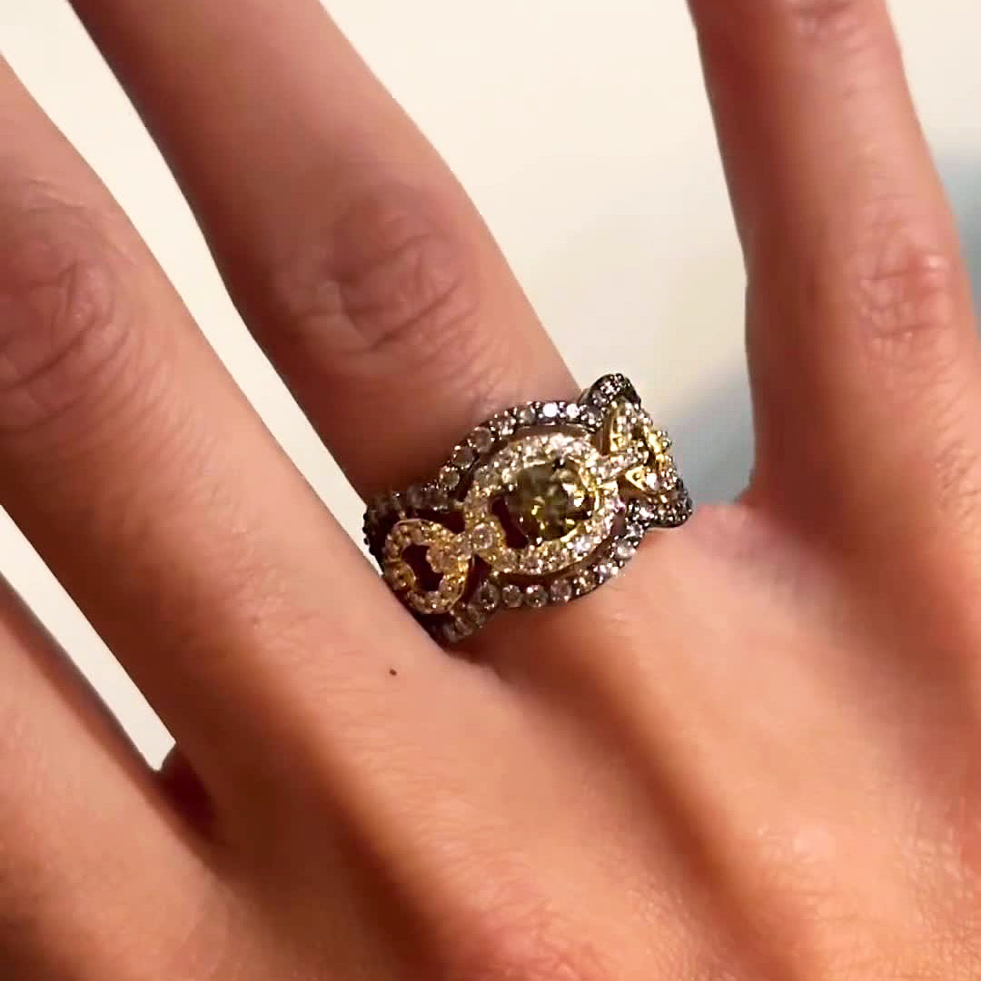 6.75ct Round Cut Yellow Sapphire Eternity Ring