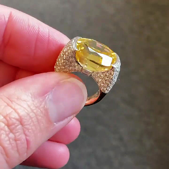 3ct Oval Cut Yellow Sapphire Engagement Ring