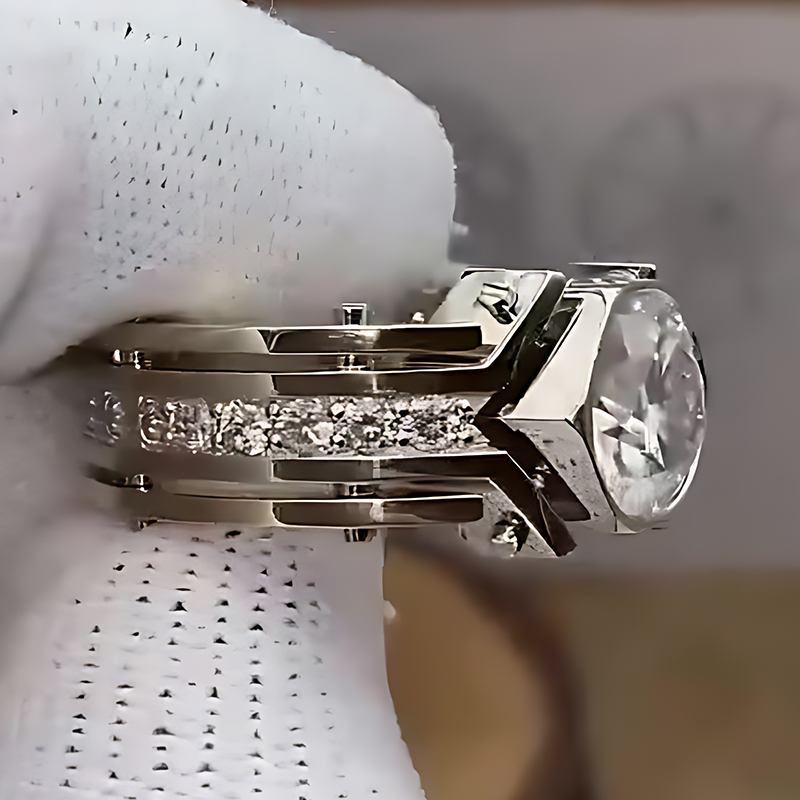 3ct Round Cut White Sapphire Men's Engagement Ring