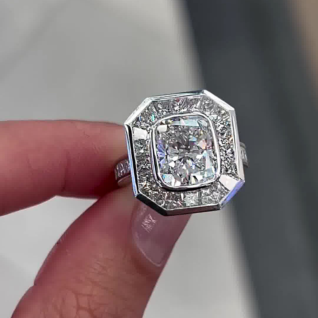 2ct Cushion Cut White Sapphire Engagement Ring