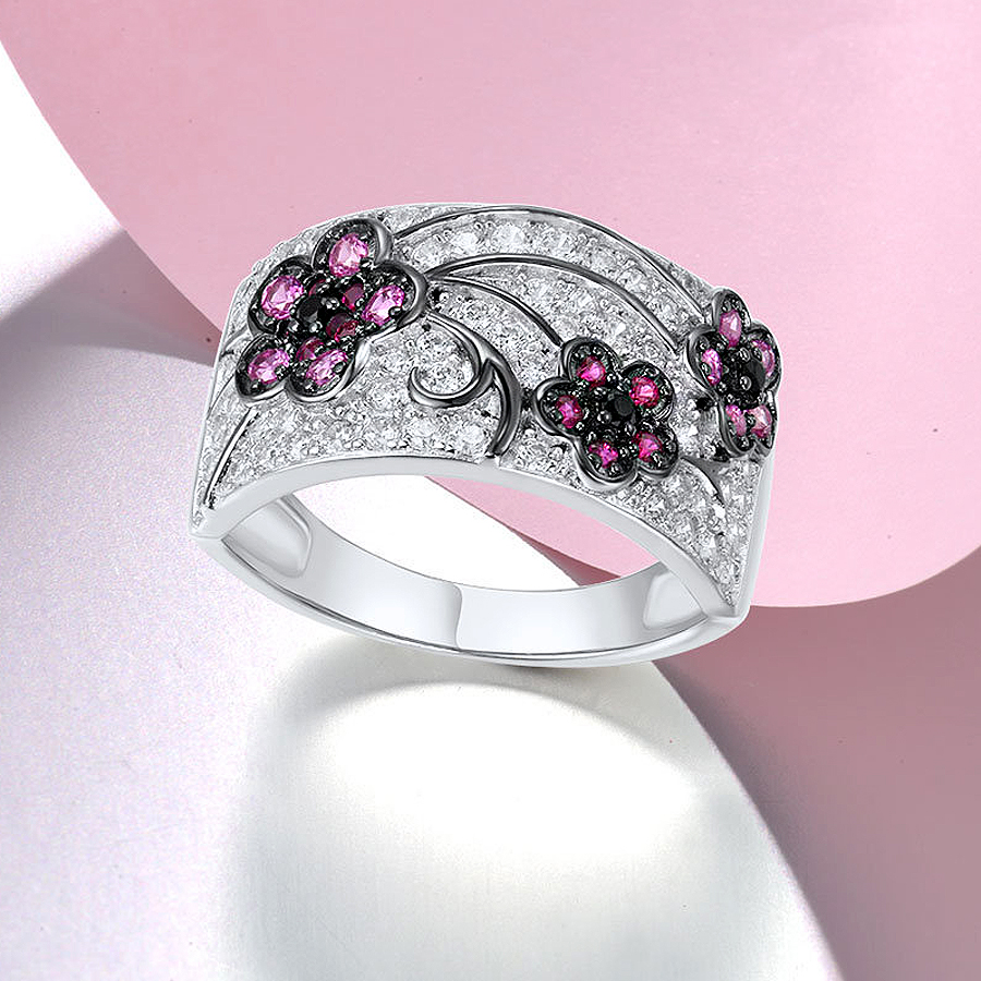 4.35ct Red Plum Blossom Sapphire Ring