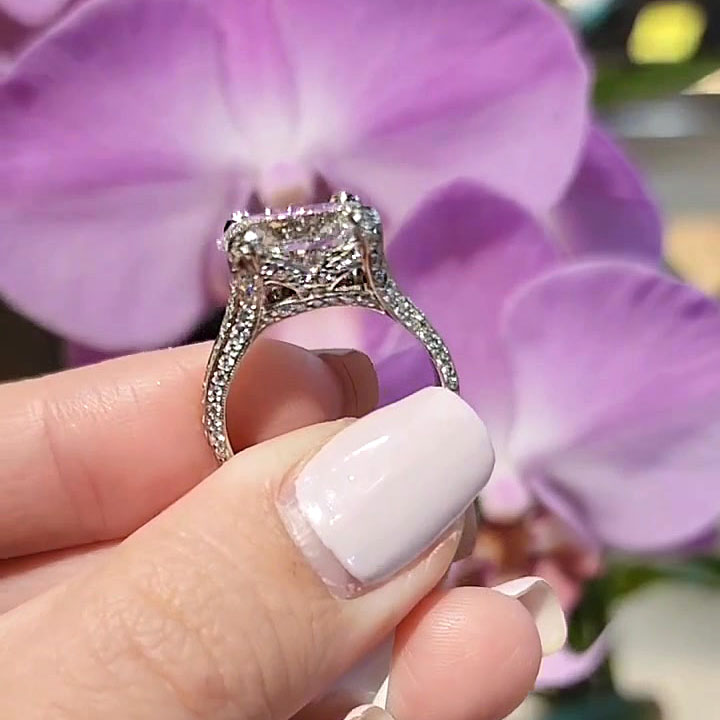 3ct East-west Design Oval Cut White Sapphire Engagement Ring