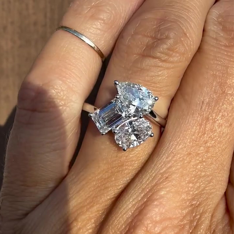 Multi-Cut White Sapphire Engagement Ring