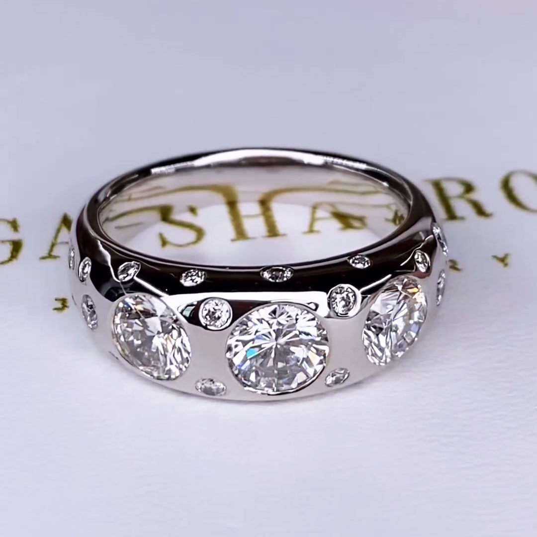 5.15ct Round Cut White Sapphire Engagement Ring