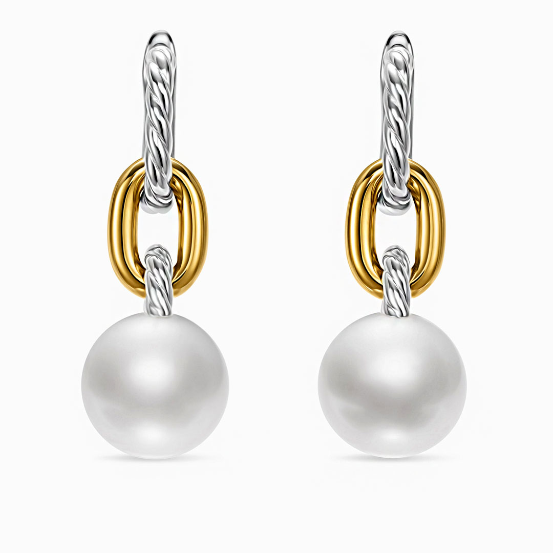 12mm Pearl Sapphire Drop Earrings