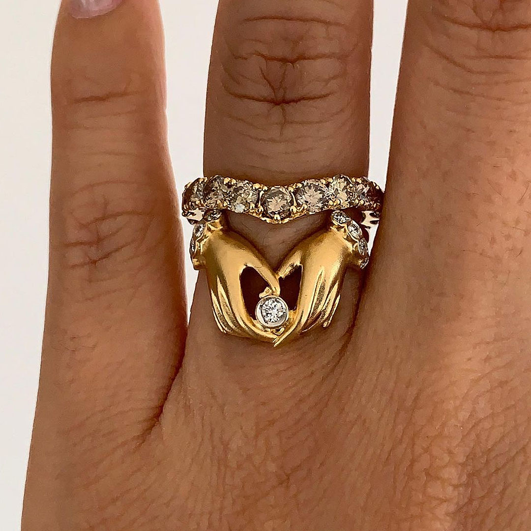 4.35ct Round Cut White Sapphire Wedding Set