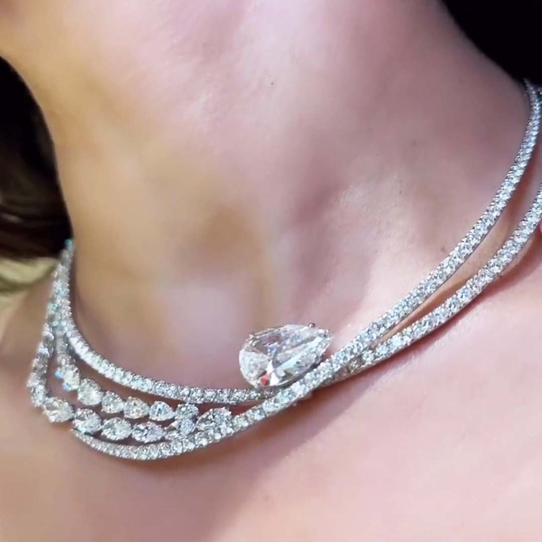 Fashion Multi-cut White Sapphire Necklace