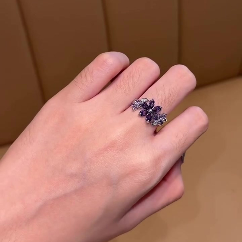 9.85ctw Pear Cut Amethyst Sapphire Flower Cocktail Ring (2 Color Options)