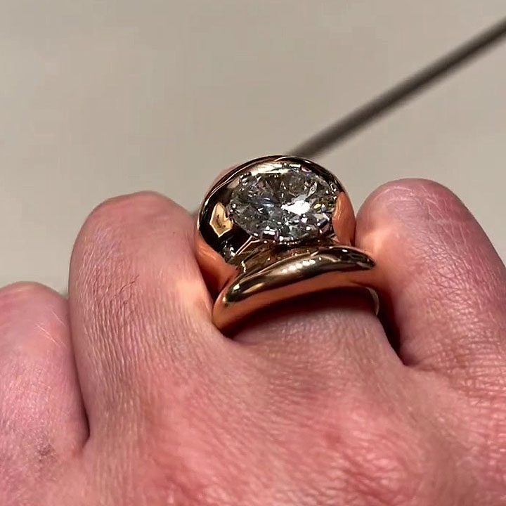 4ct Round Cut White Sapphire Engagement Ring